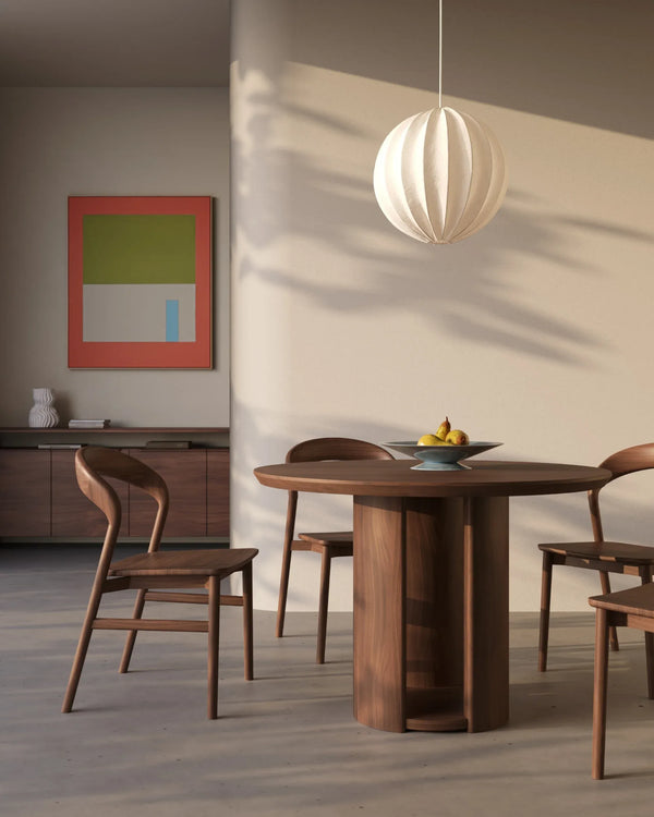 Otto Round Dining Table 110cm - Walnut Natural