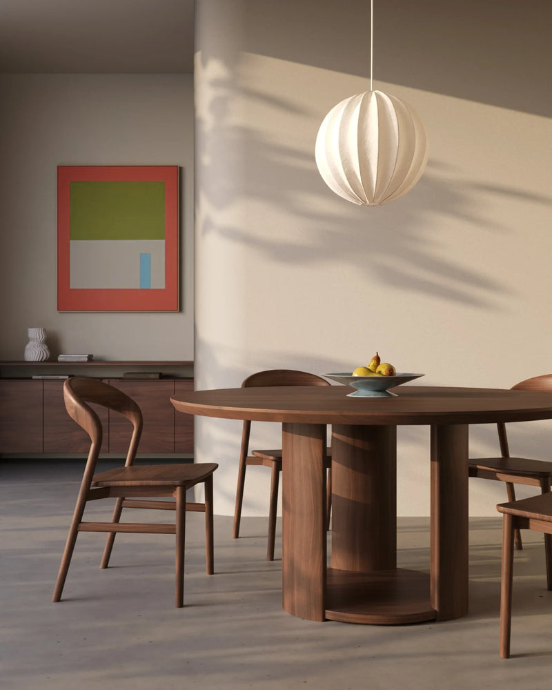 Otto Round Dining Table 150cm - Walnut Natural