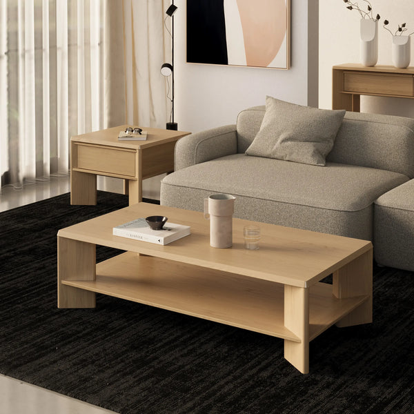 Remy Bedside Table - Oak Crema