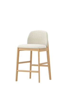 Stella Bar Stool - Oak/Beige