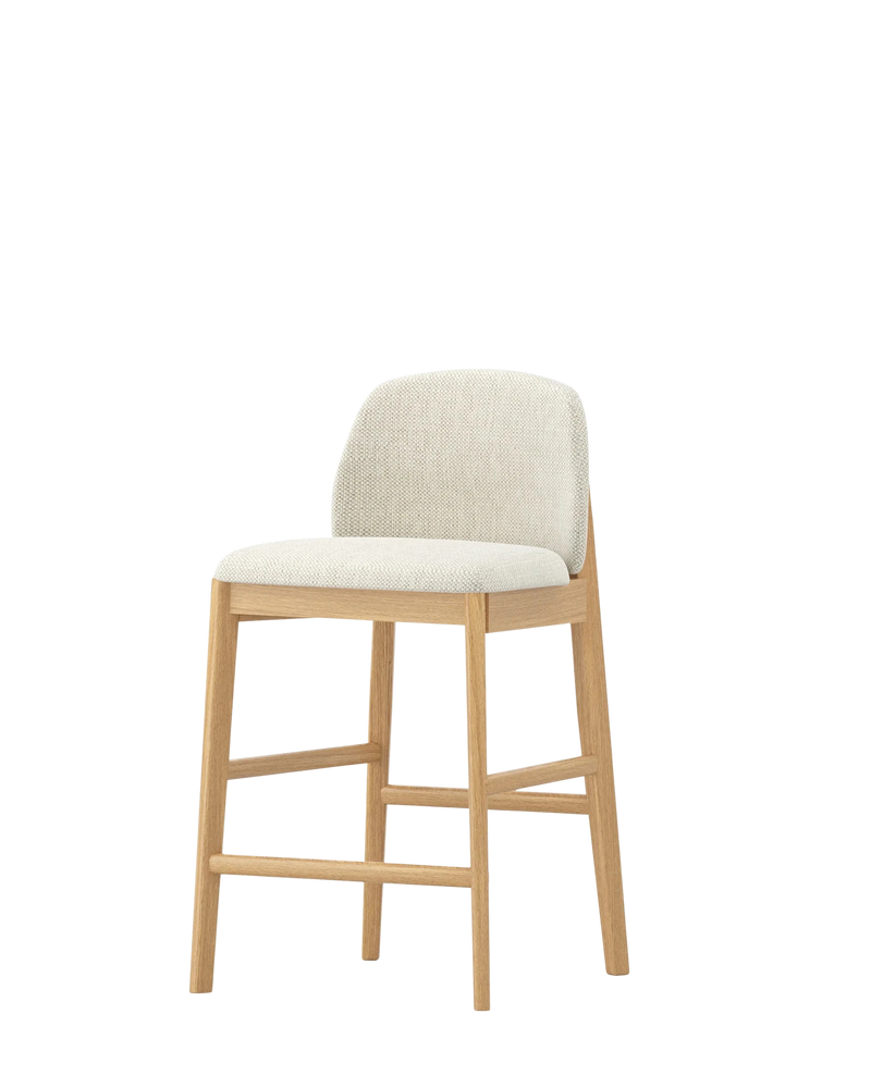 Stella Bar Stool - Oak/Beige