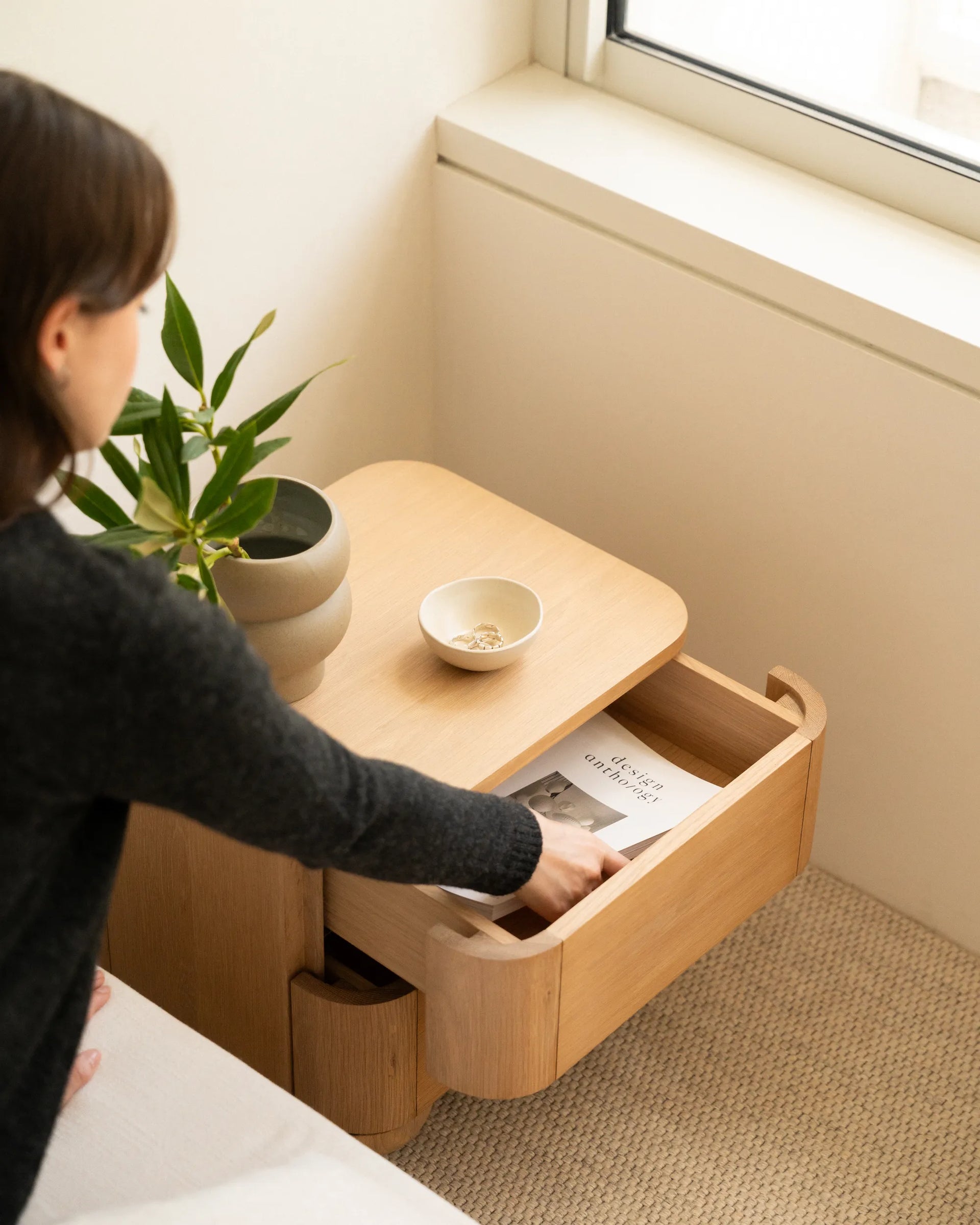 Bound Bedside Table - Oak