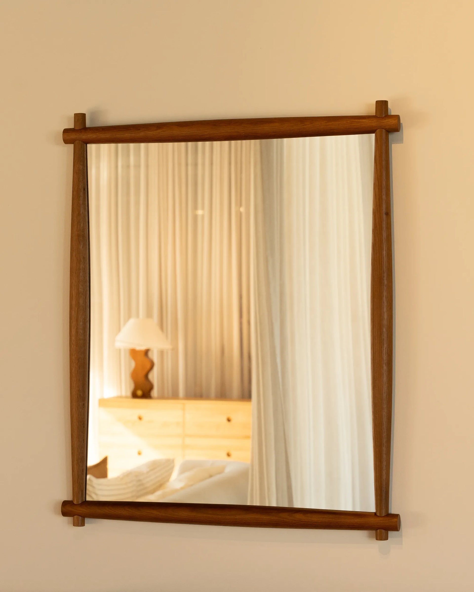 Brim Wall Mirror - Deep Oak