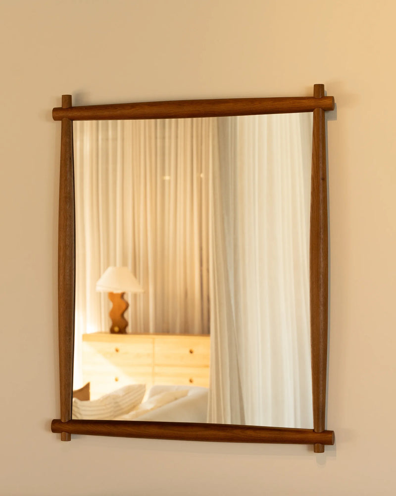 Brim Wall Mirror - Deep Oak