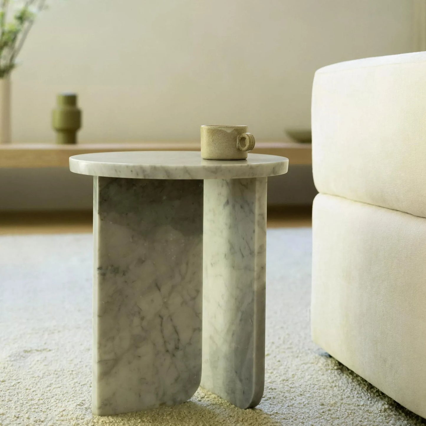 Mimic Side Table - Grey Carrara