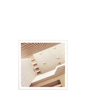 Abstract Architecture Print 68cm x 68cm - Light Timber Frame