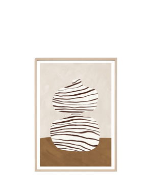 Abstract Ceramic Nutmeg 1 Print 62cm x 86cm - Light Timber Frame