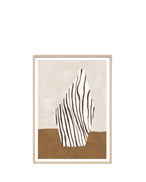 Abstract Ceramic Nutmeg 2 Print 62cm x 86cm - Light Timber Frame