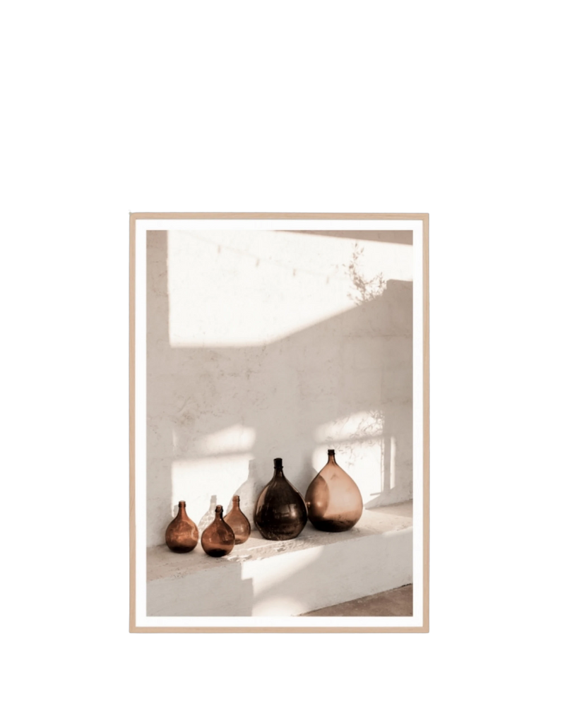 Amber Vessels Print 62cm x 87cm - Light Timber Frame