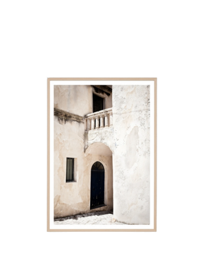 Apulia Archway Print 62cm x 87cm - Light Timber Frame