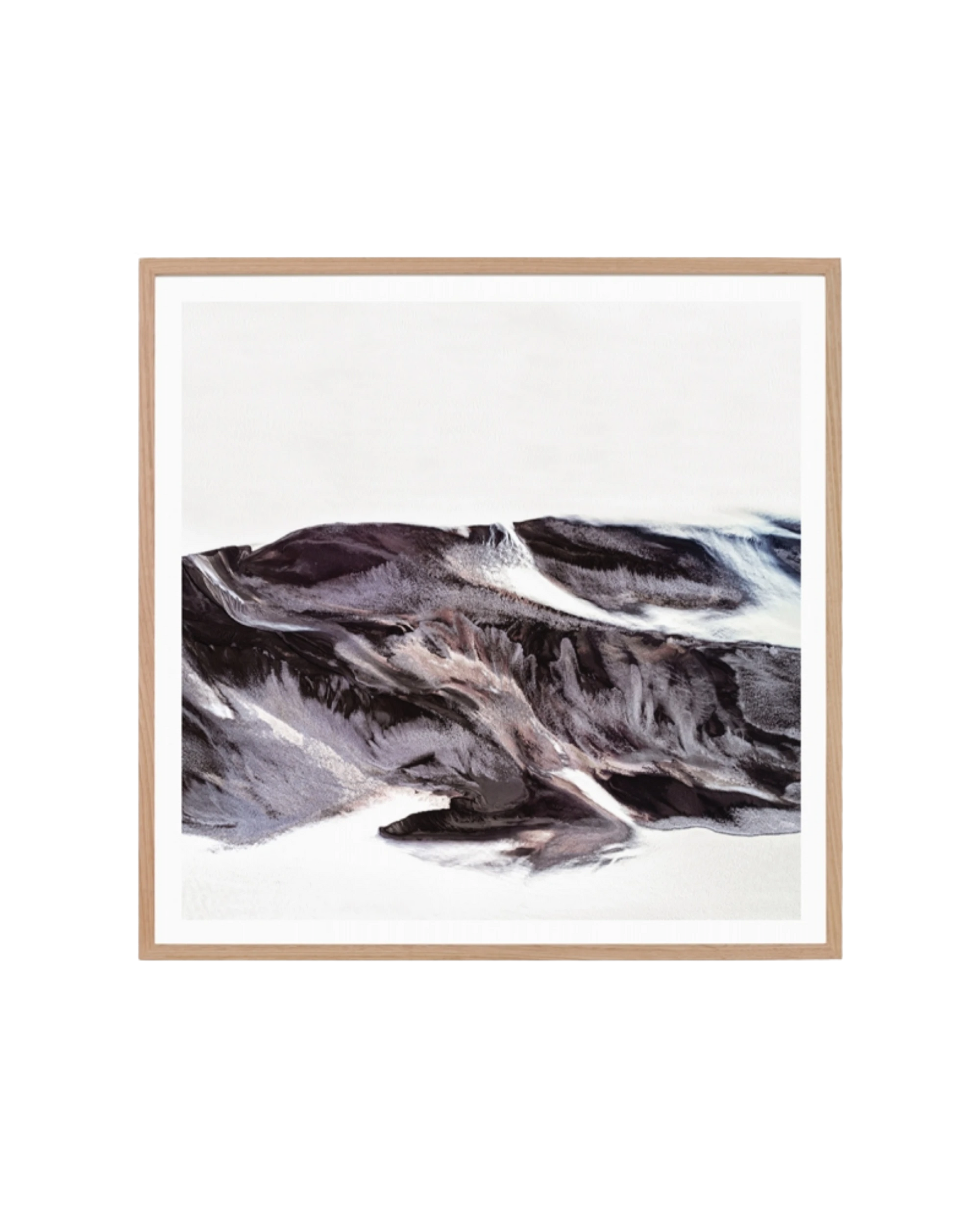 Arctic Flow Print 83cm x 83cm - Light Timber Frame