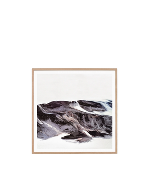 Arctic Flow Print 68cm x 68cm - Light Timber Frame