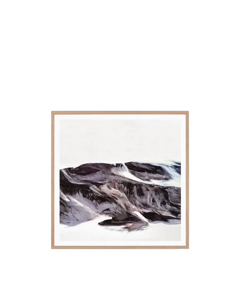 Arctic Flow Print 68cm x 68cm - Light Timber Frame