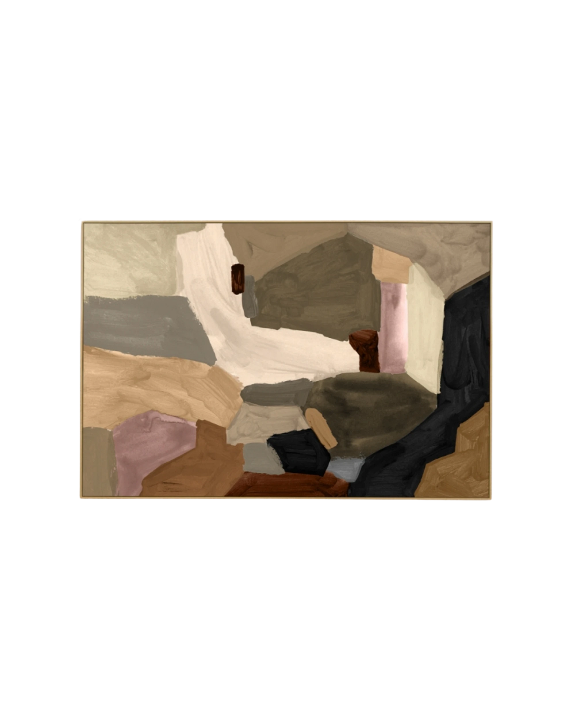 Armin Earth Canvas Print 90cm x 60cm - Light Timber Frame