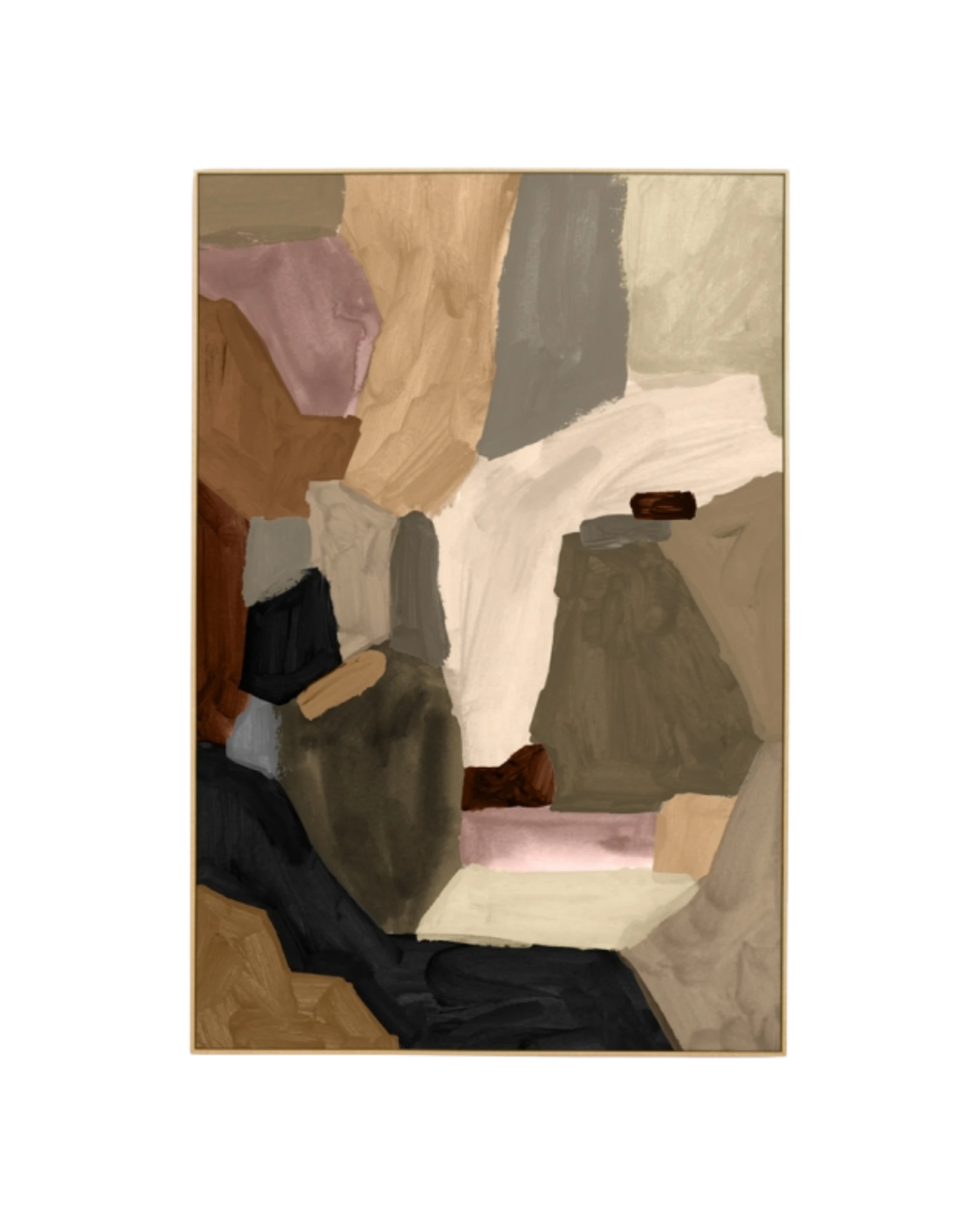 Armin Earth Canvas Print 120cm x 80cm - Light Timber Frame