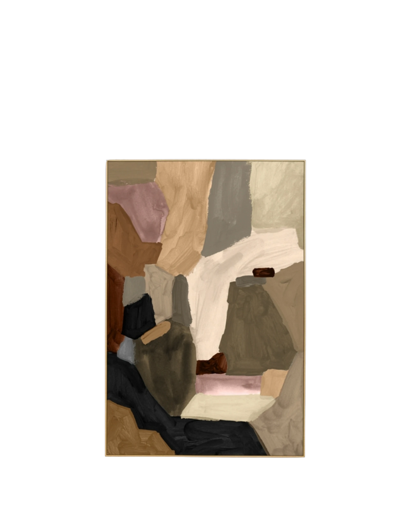 Armin Earth Canvas Print 120cm x 80cm - Light Timber Frame