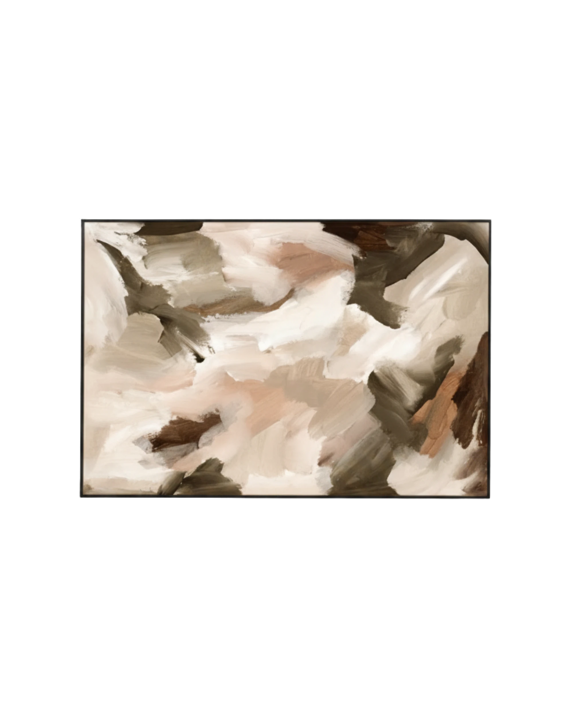 Ayla Blush 2 Canvas Print 60cm x 90cm - Black Frame