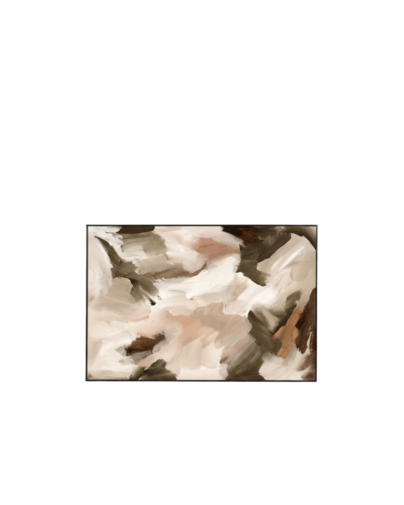Ayla Blush 2 Canvas Print 60cm x 90cm - Black Frame