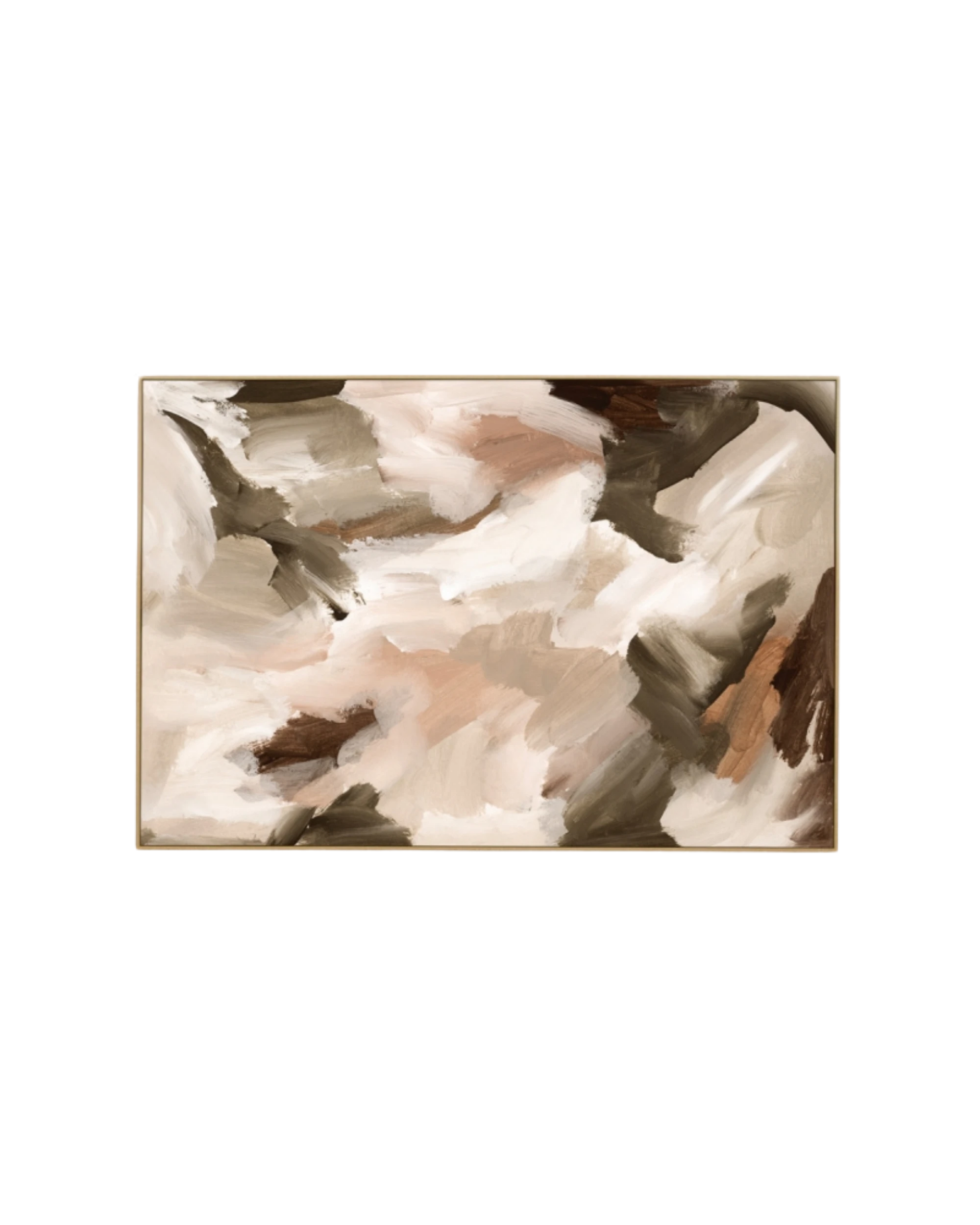 Ayla Blush 2 Canvas Print 60cm x 90cm - Light Timber Frame