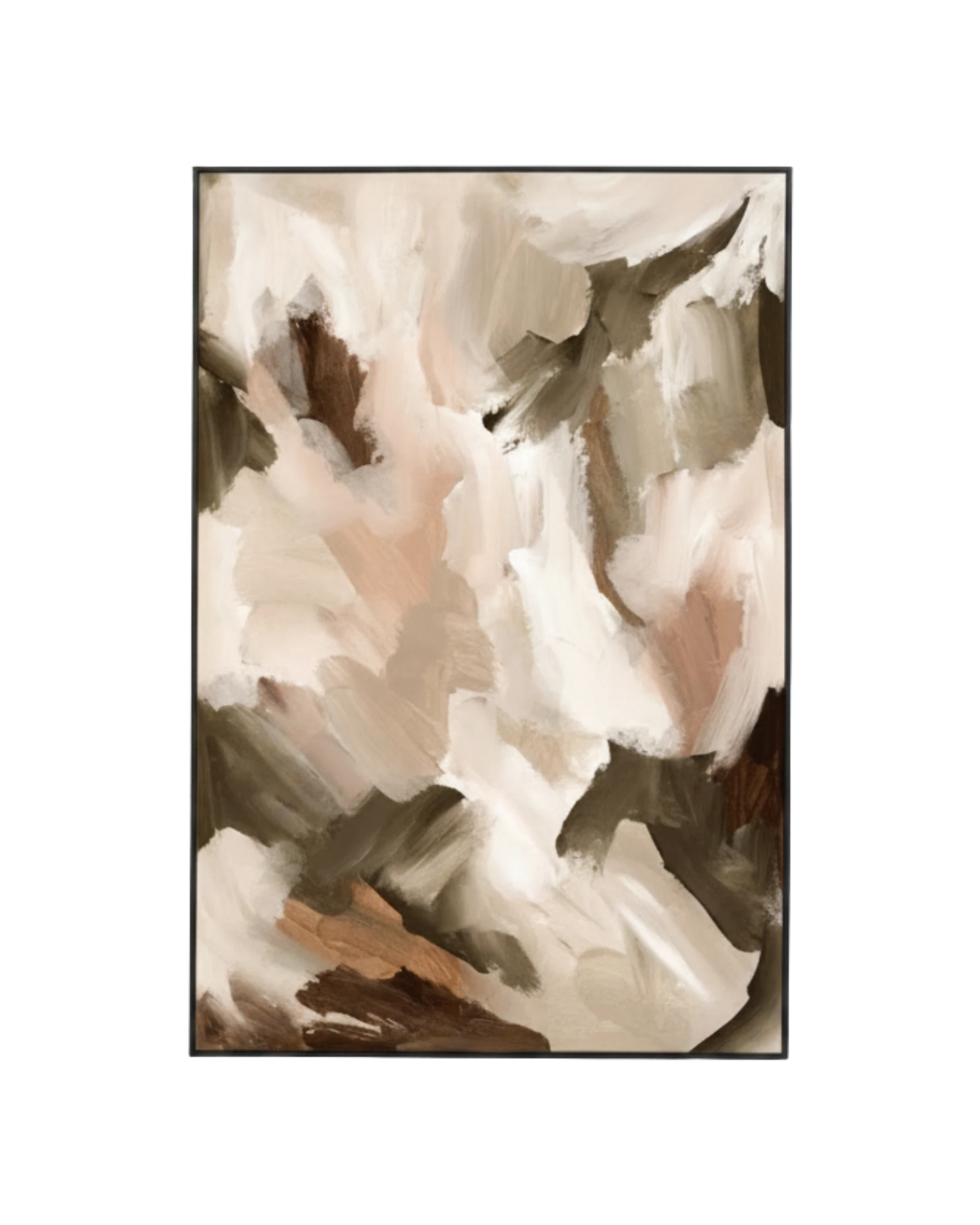 Ayla Blush 2 Canvas Print 80cm x 120cm - Black Frame