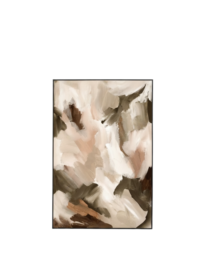Ayla Blush 2 Canvas Print 80cm x 120cm - Black Frame