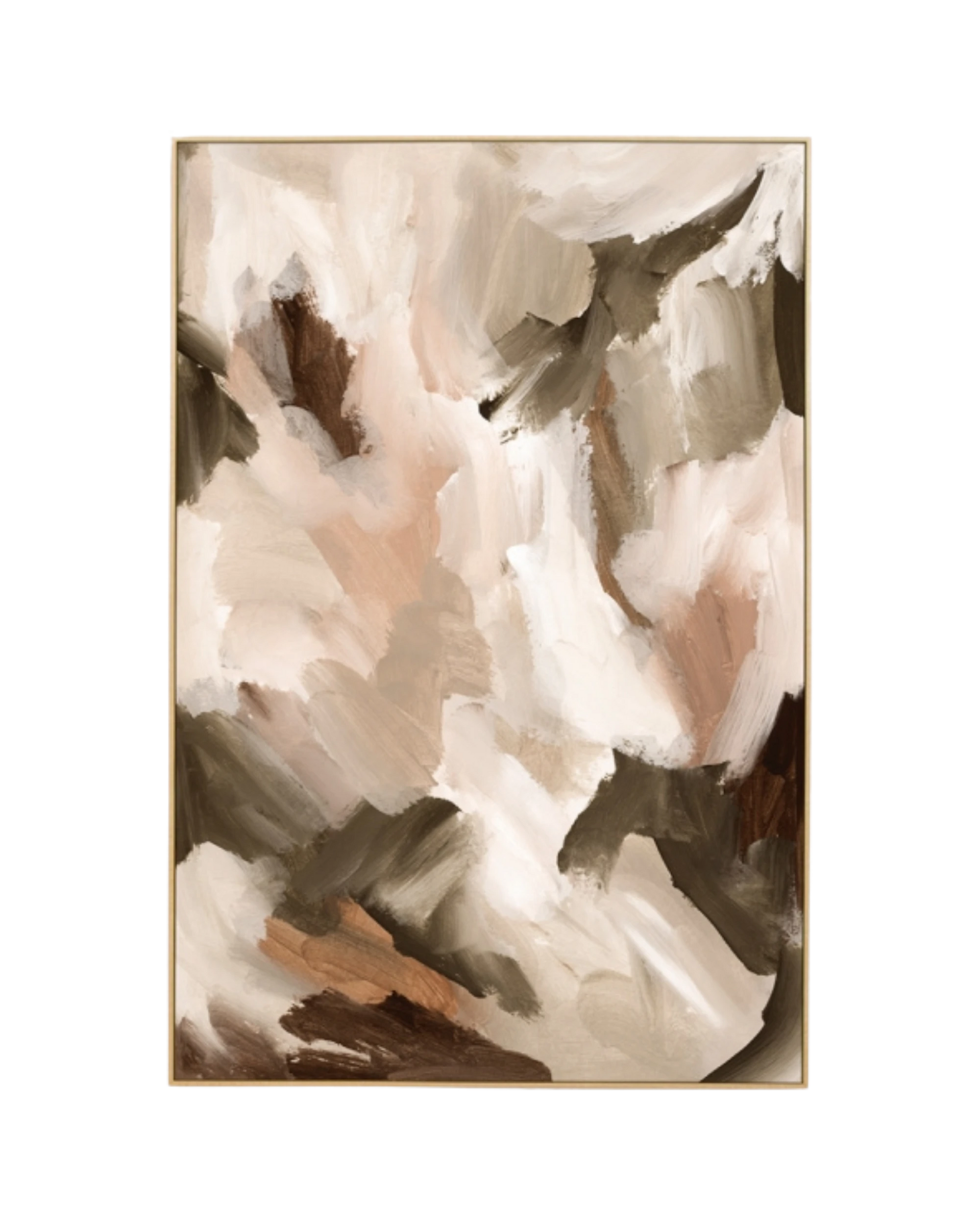 Ayla Blush 2 Canvas Print 80cm x 120cm - Light Timber Frame