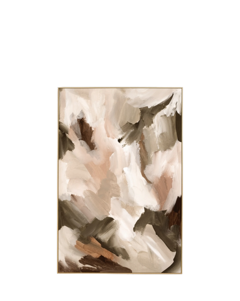 Ayla Blush 2 Canvas Print 80cm x 120cm - Light Timber Frame