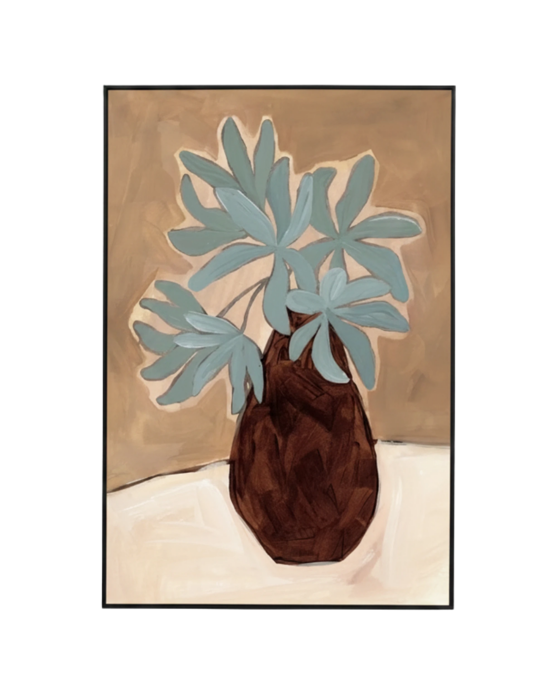 Bold Arrangement Nutmeg 2 Canvas Print 60cm x 90cm - Black Frame