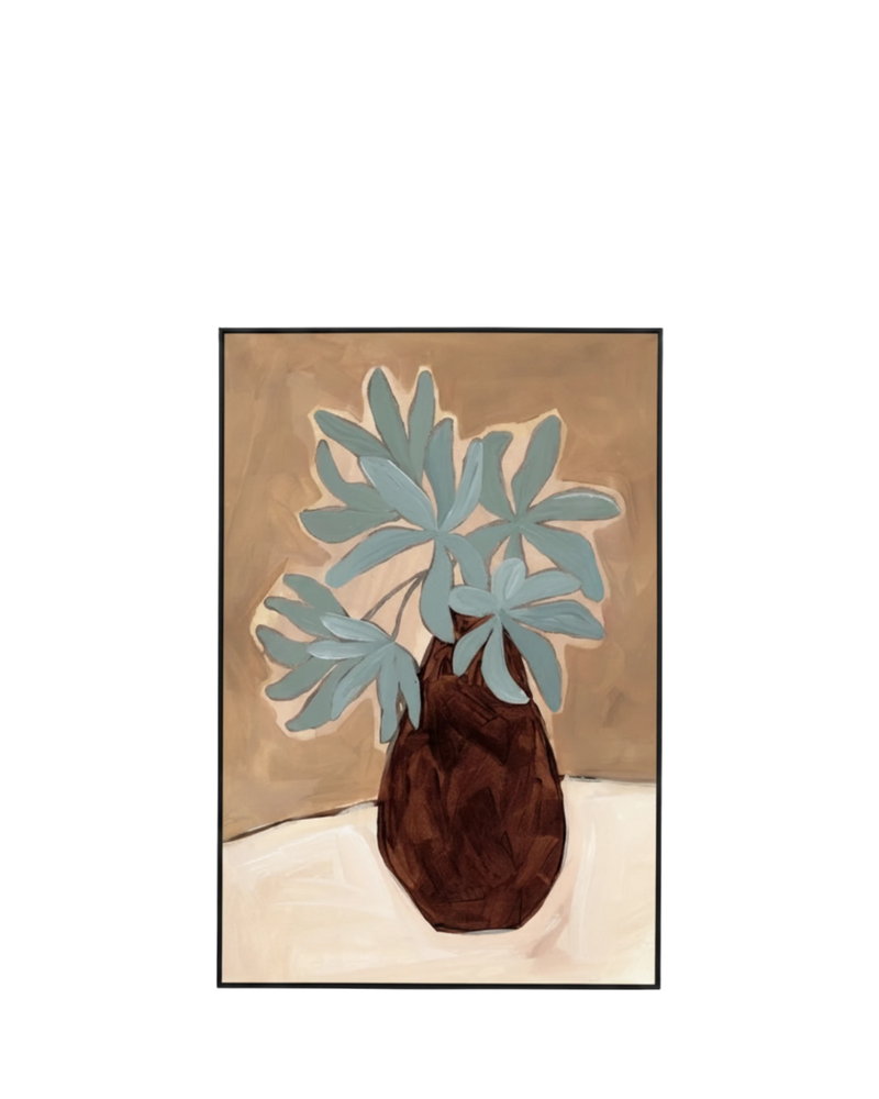 Bold Arrangement Nutmeg 2 Canvas Print 60cm x 90cm - Black Frame