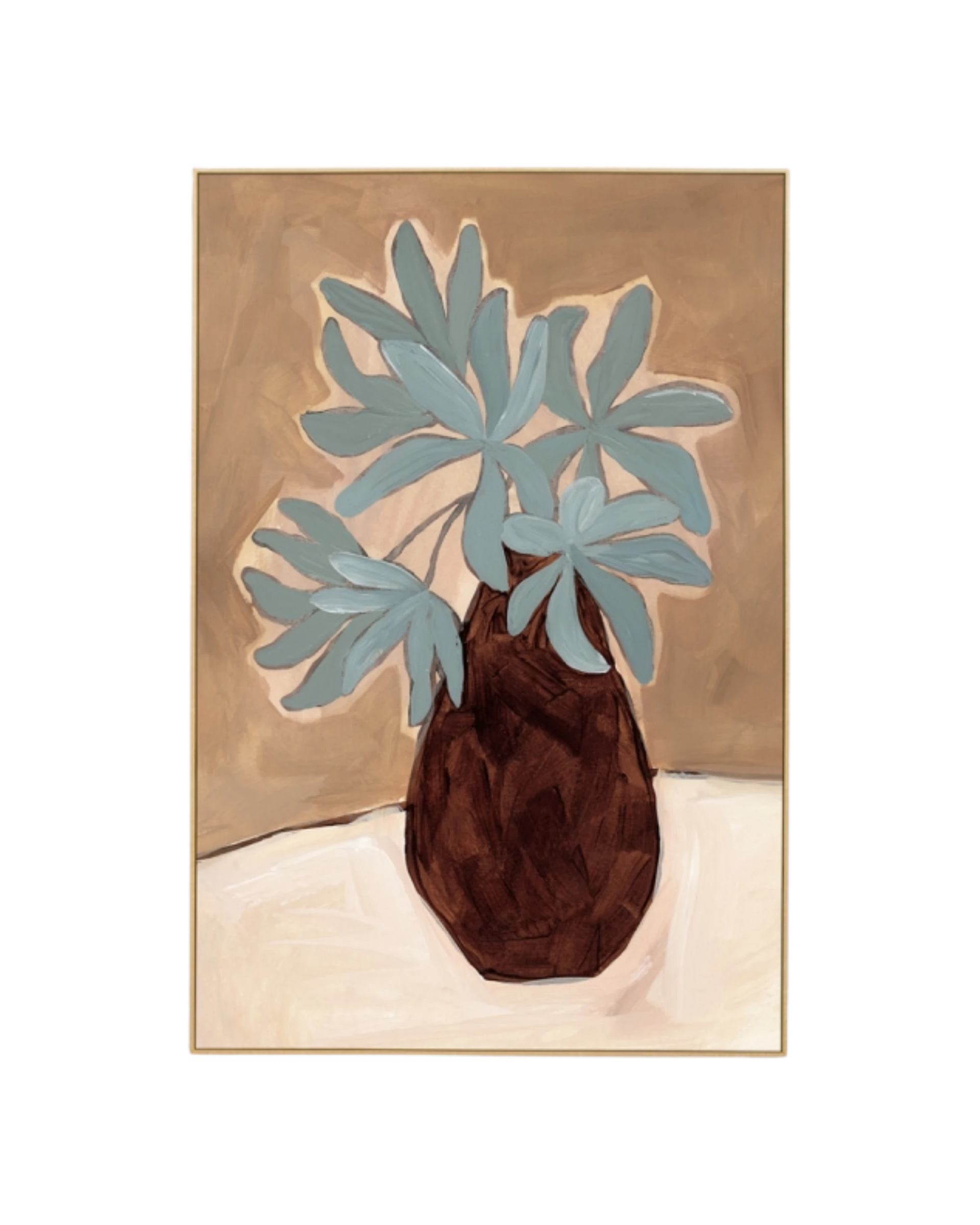 Bold Arrangement Nutmeg 2 Canvas Print 60cm x 90cm - Light Timber Frame