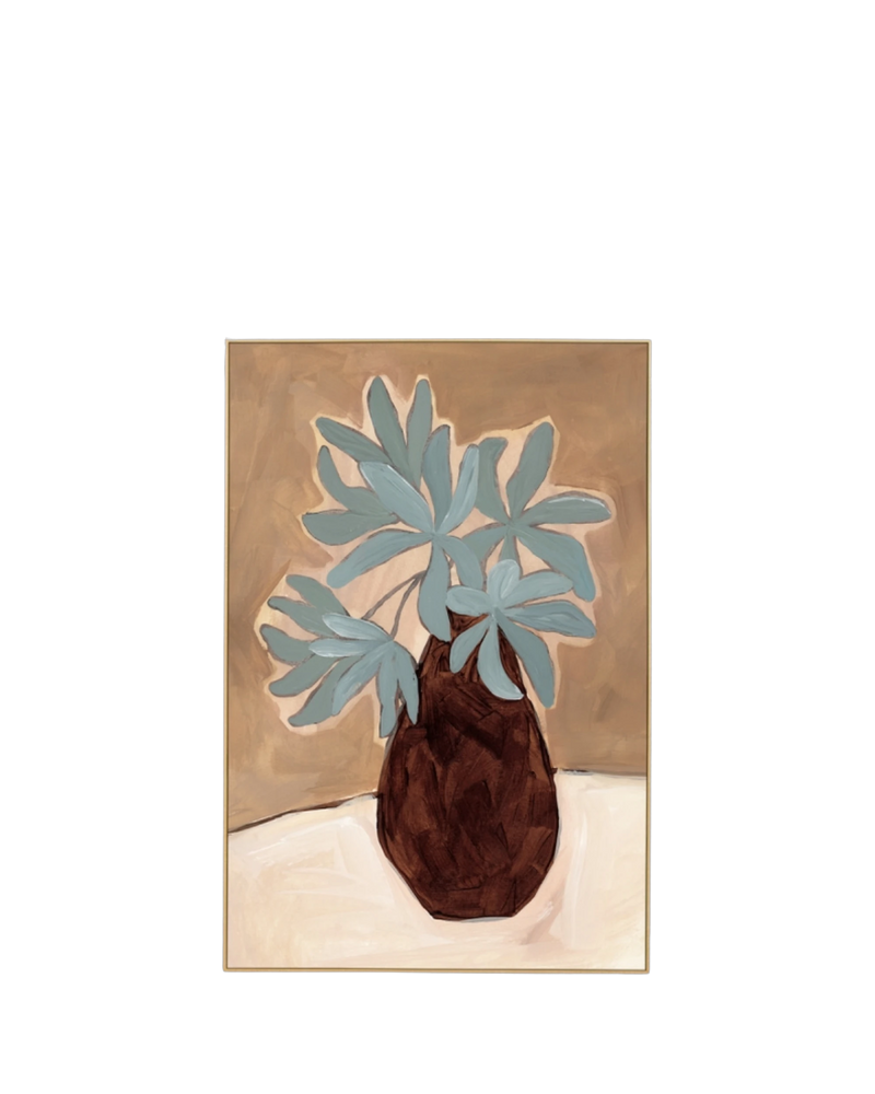 Bold Arrangement Nutmeg 2 Canvas Print 80cm x 120cm - Light Timber Frame