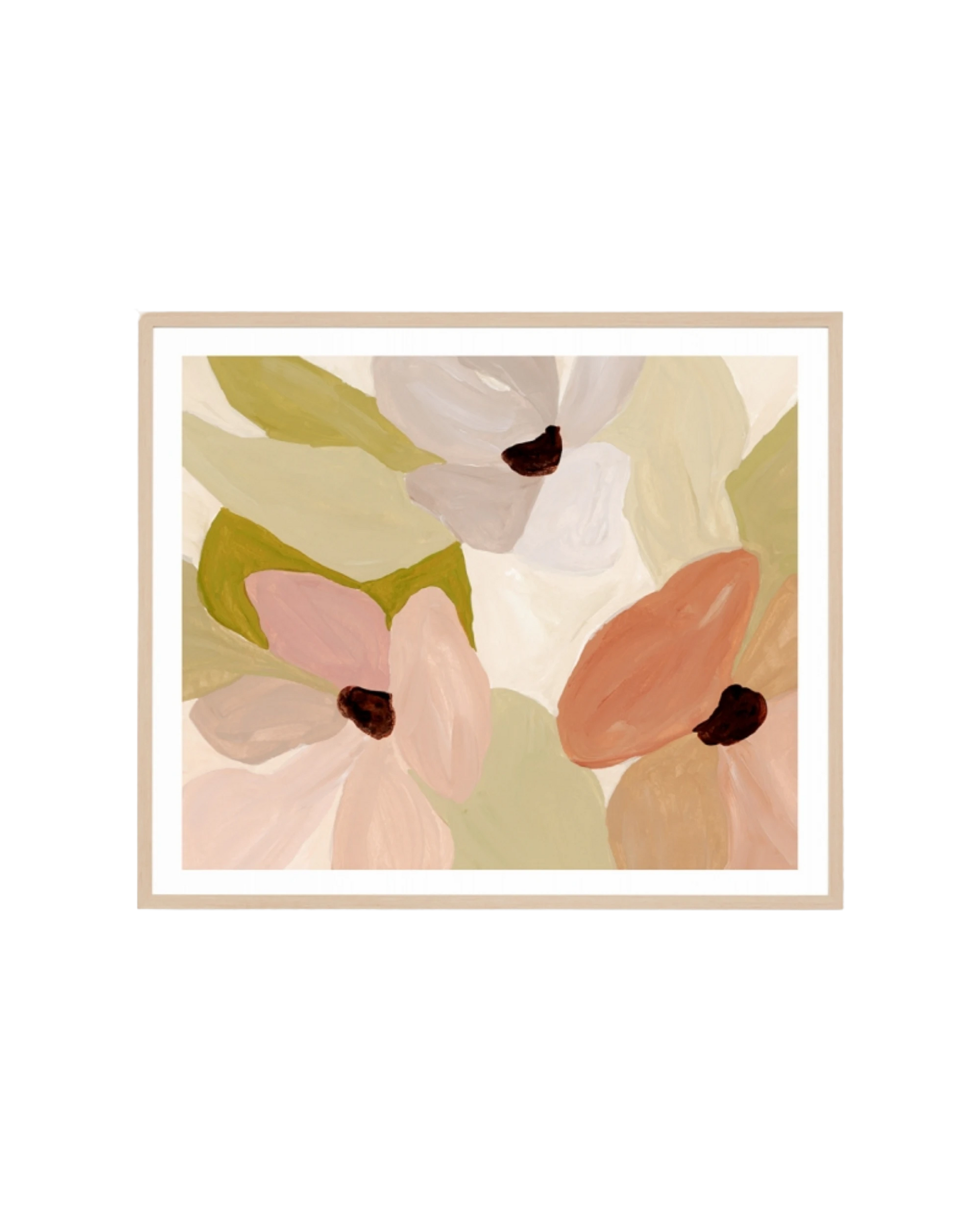Bold Posy Summer Portait Print 88cm x 103cm - Light Timber Frame