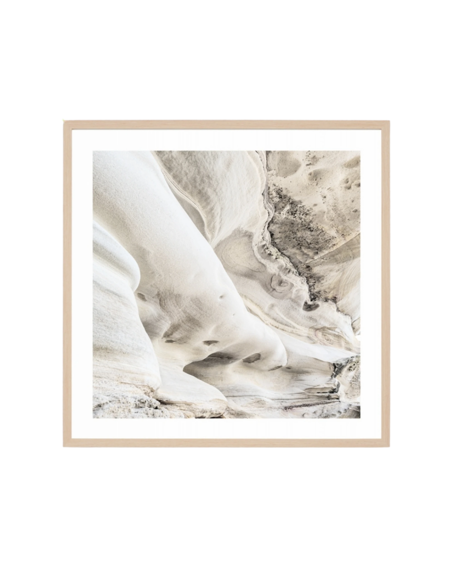 Bondi Cliff Print 68cm x 68cm - Light Timber Frame