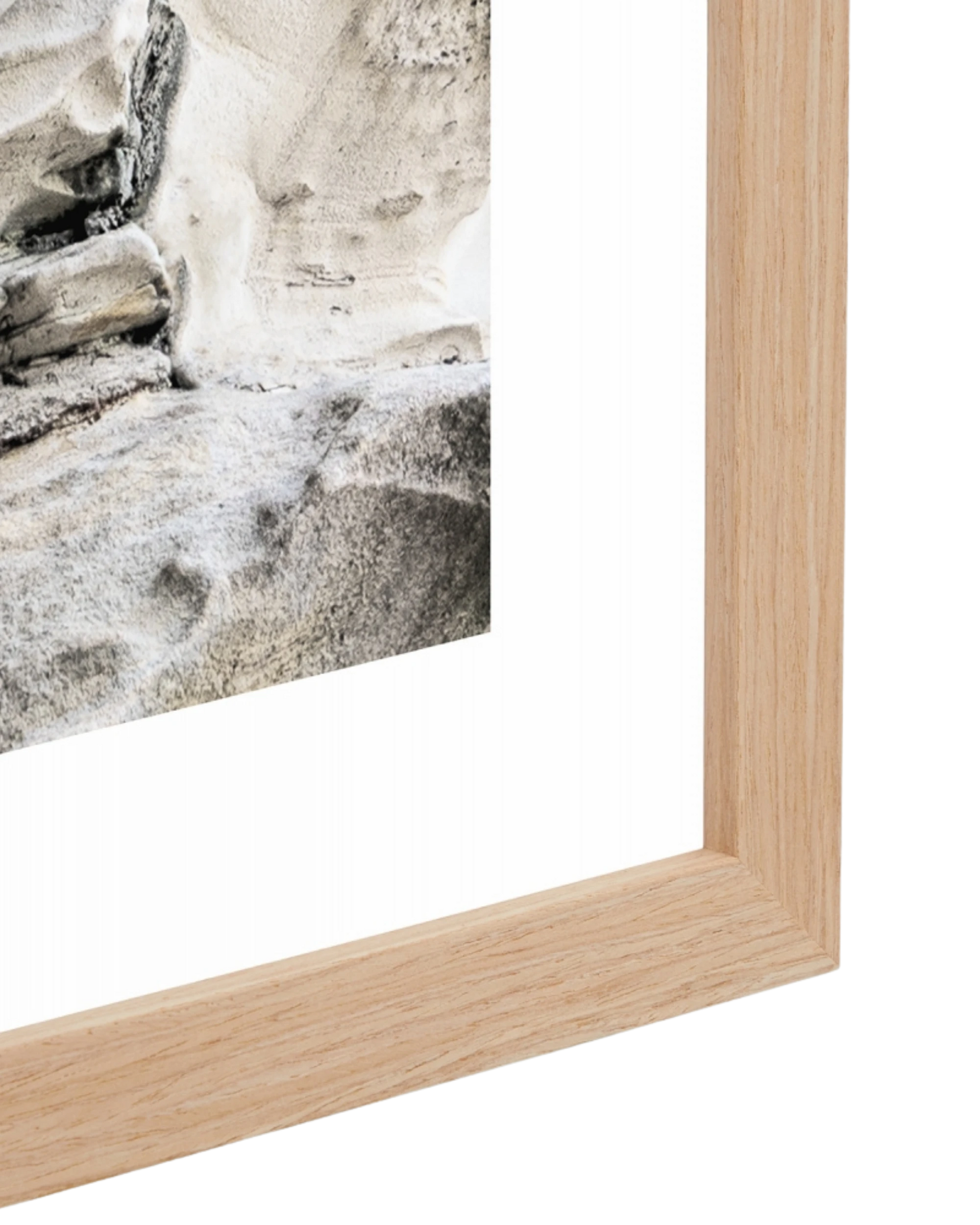 Bondi Cliff Print 68cm x 68cm - Light Timber Frame