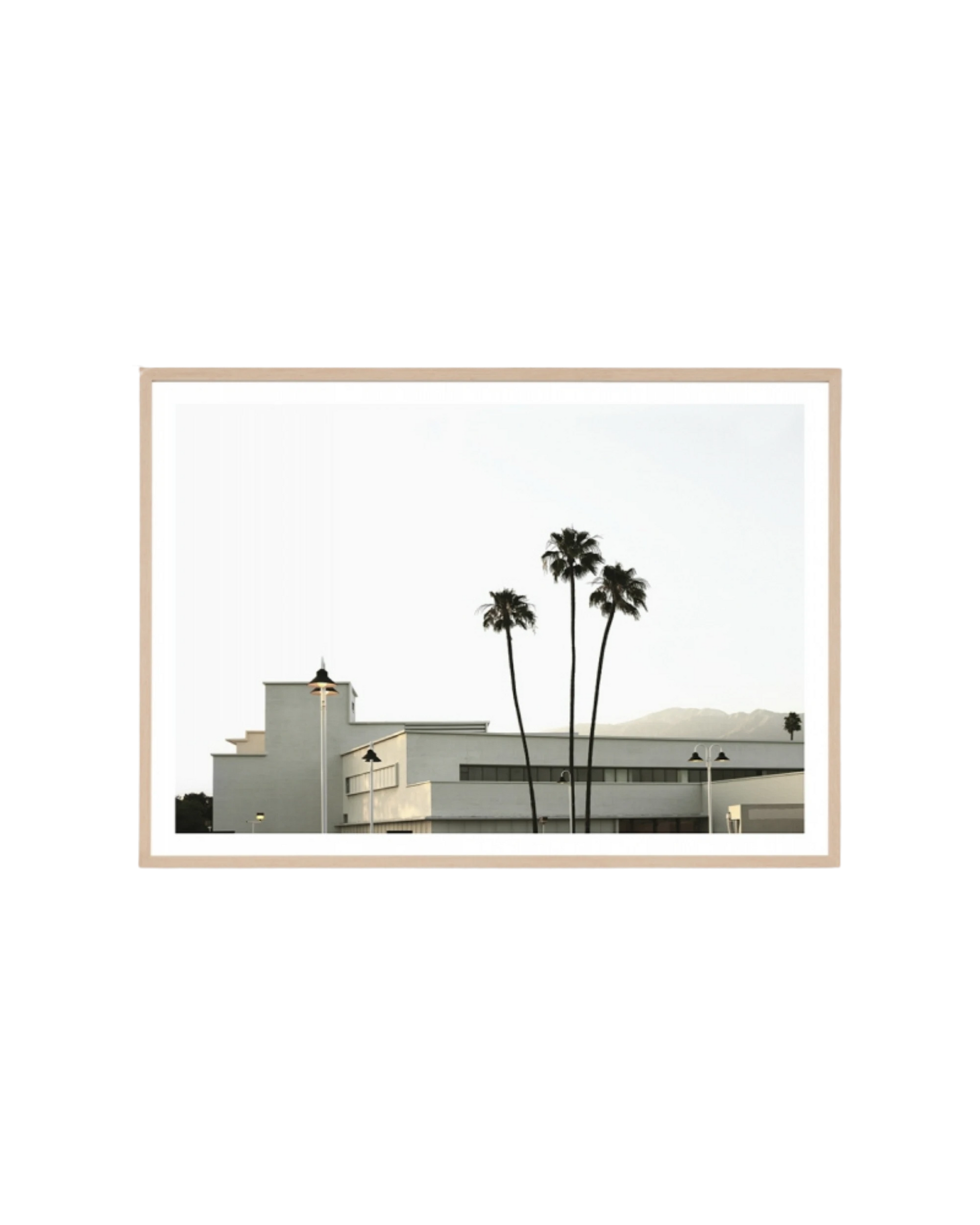Californian Architecture Print 87cm x 62cm - Light Timber Frame