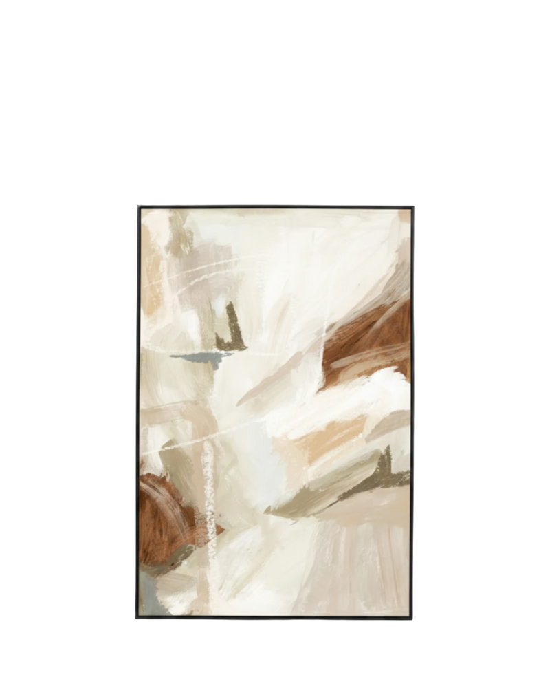 Carter Natural Canvas Print 80cm x 120cm - Black Frame