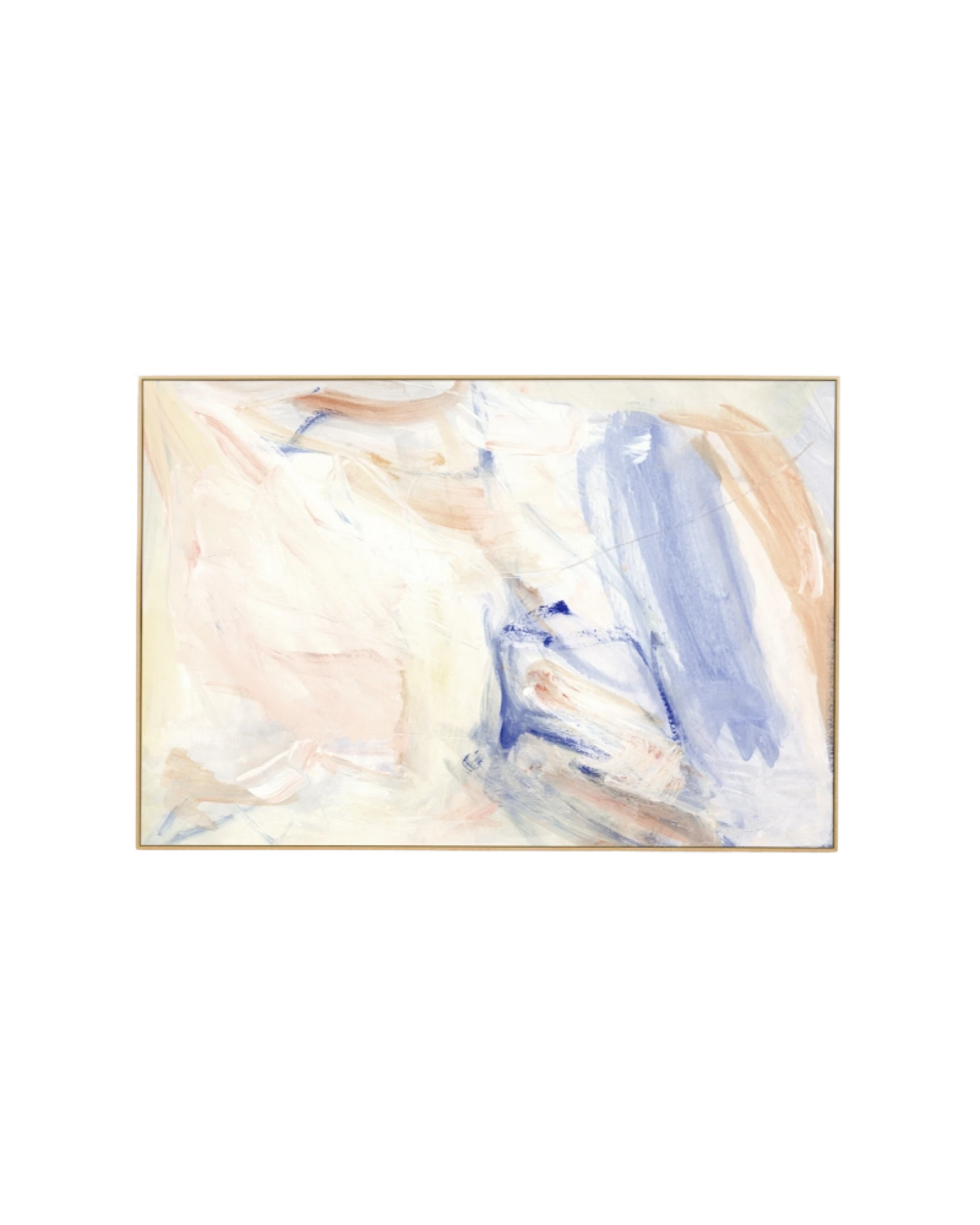 Celine Blue Canvas Print 60cm x 90cm - Light Timber Frame