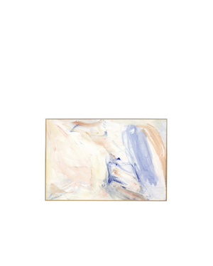 Celine Blue Canvas Print 60cm x 90cm - Light Timber Frame