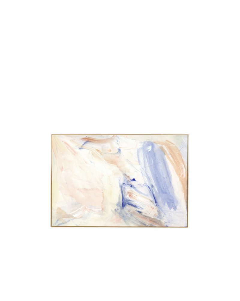 Celine Blue Canvas Print 60cm x 90cm - Light Timber Frame