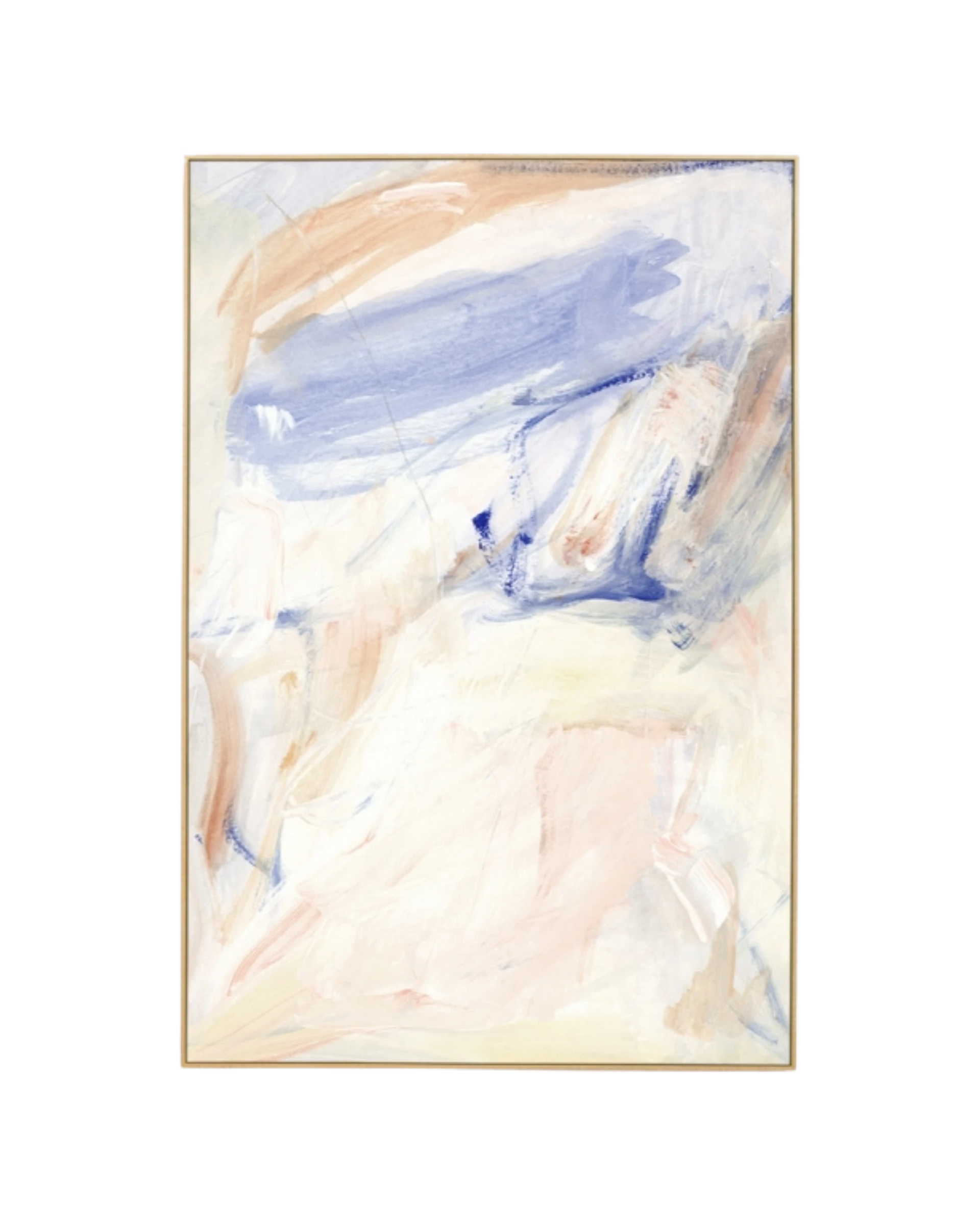 Celine Blue Canvas Print 80cm x 120cm - Light Timber Frame