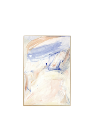 Celine Blue Canvas Print 80cm x 120cm - Light Timber Frame