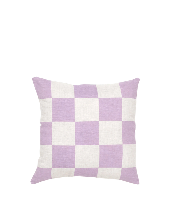Big Check Square Cushion - Lavender