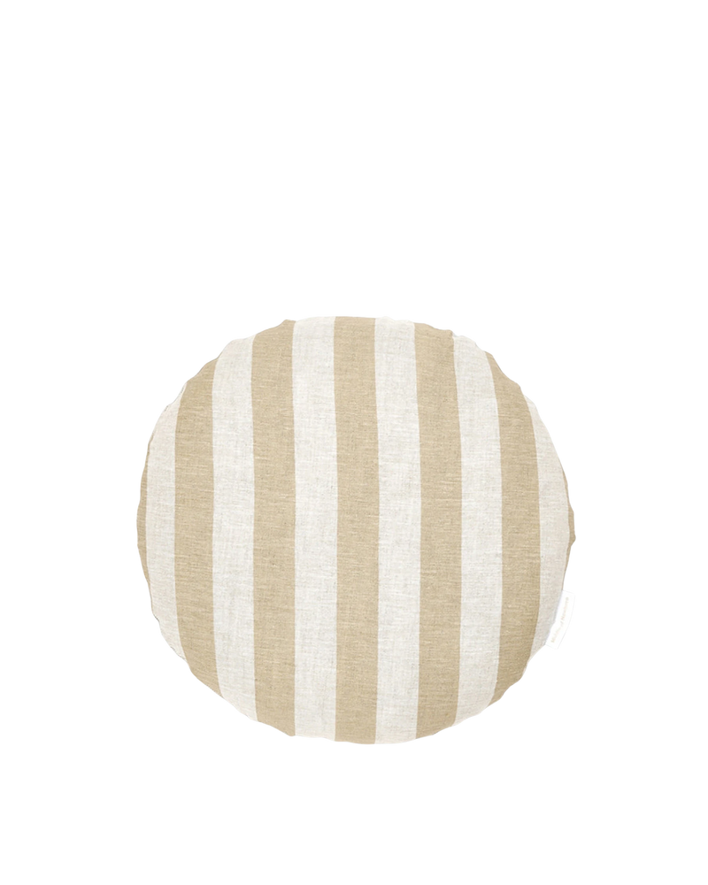 Stripe Round Cushion - Fawn