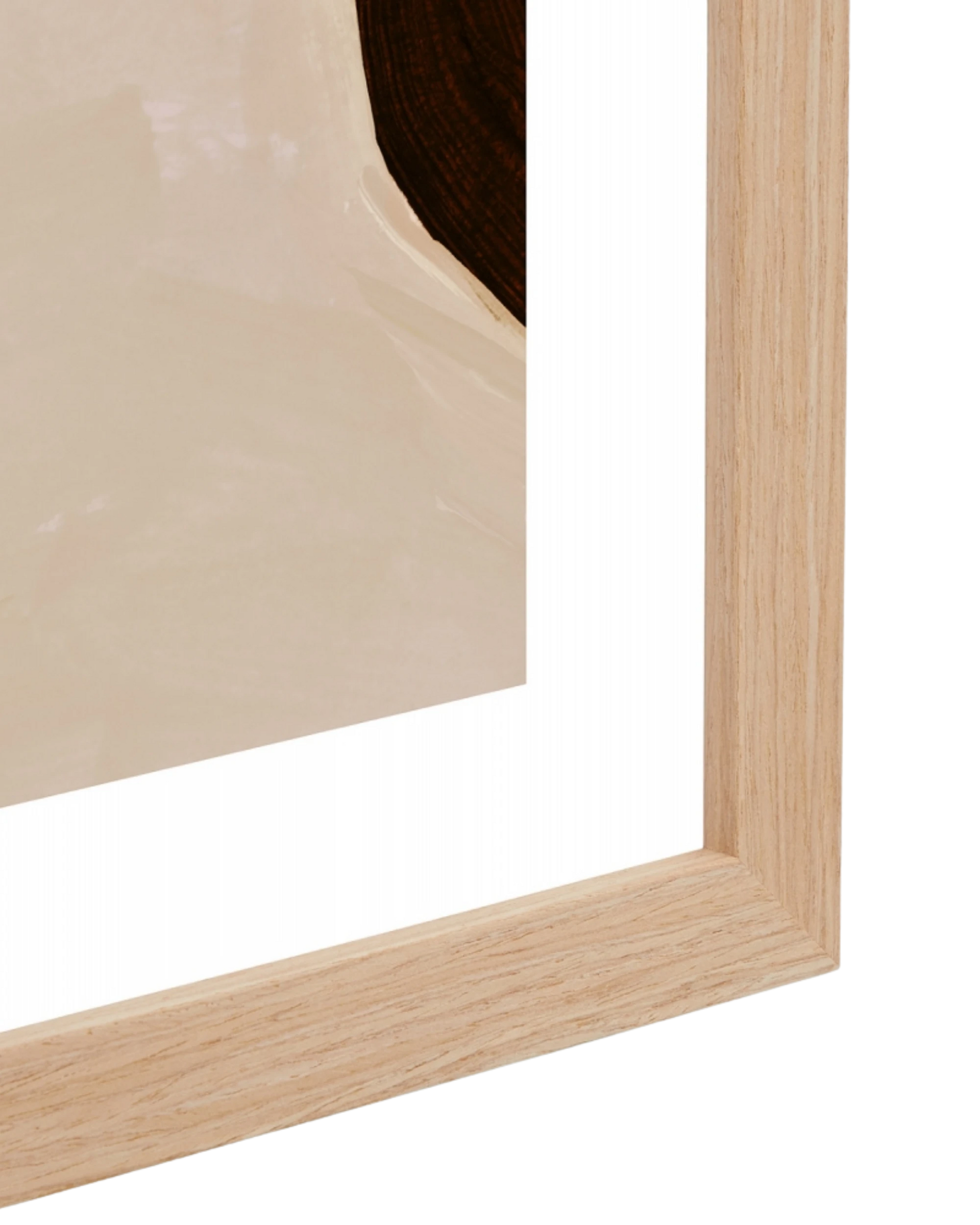 Evening Demitasse Nougat Print 62cm x 87cm - Light Timber Frame