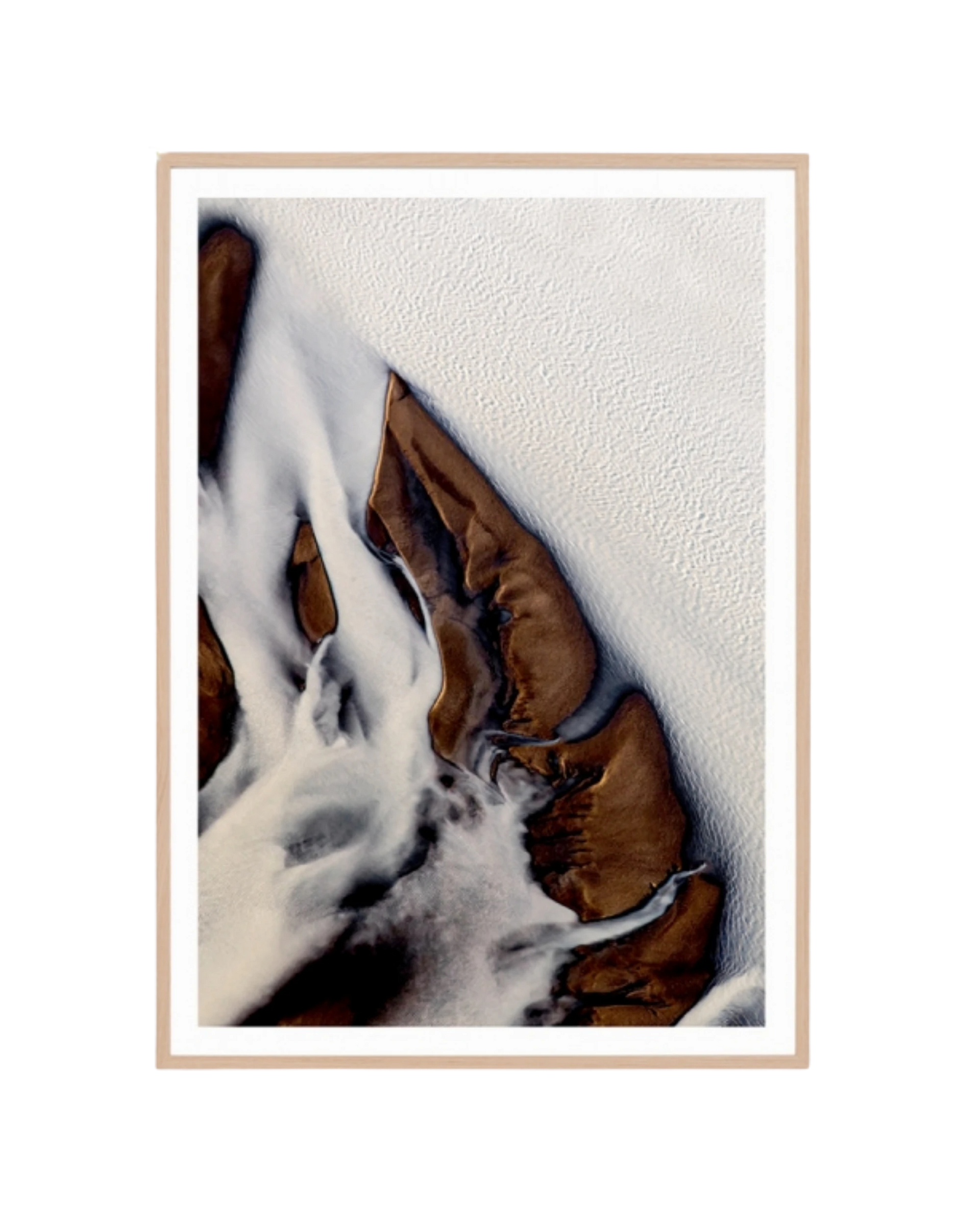 Glacial Flow 1 Print 87cm x 62cm - Light Timber Frame