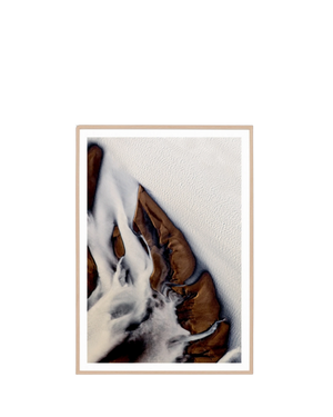 Glacial Flow 1 Print 87cm x 62cm - Light Timber Frame