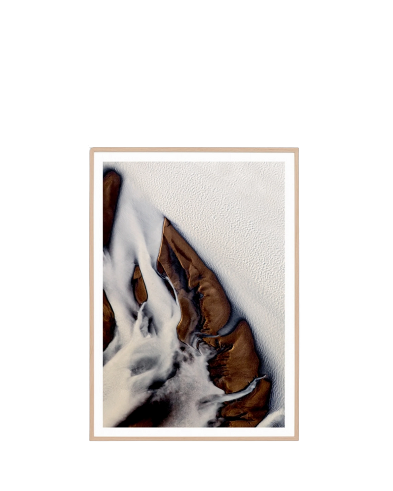 Glacial Flow 1 Print 87cm x 62cm - Light Timber Frame