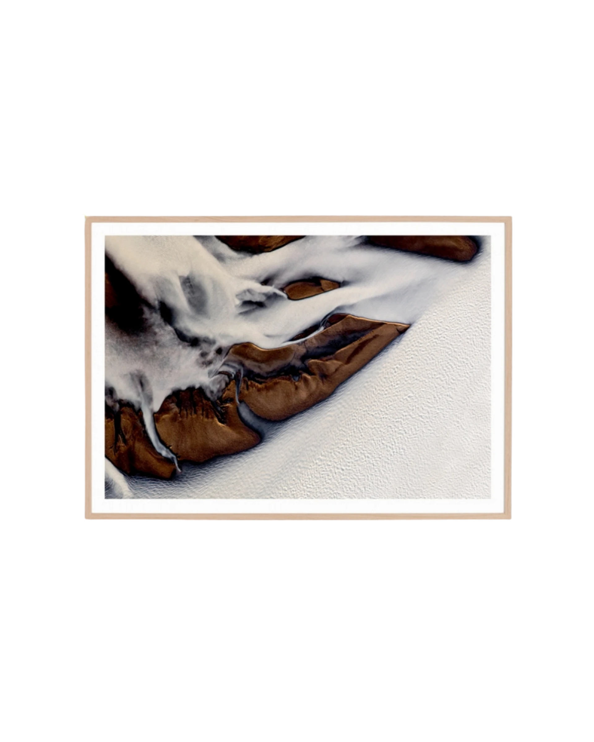 Glacial Flow 1 Print 122cm x 87cm - Light Timber Frame