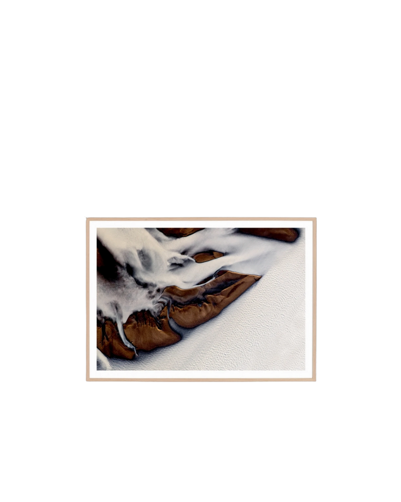 Glacial Flow 1 Print 122cm x 87cm - Light Timber Frame