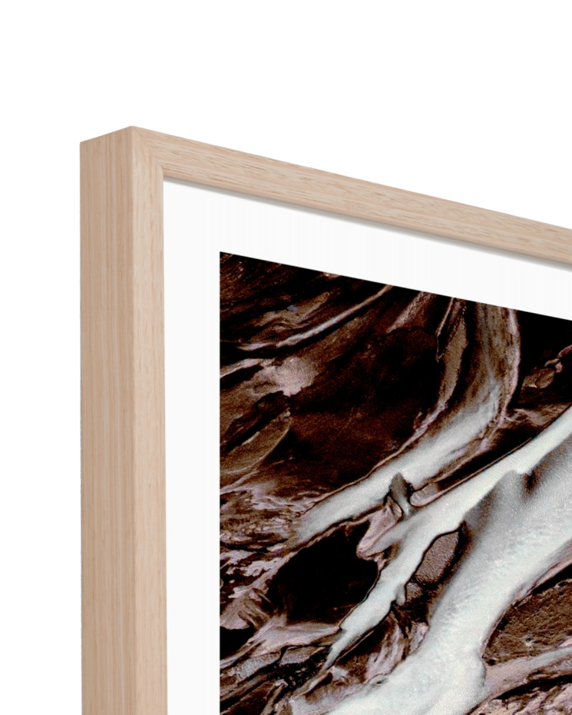 Glacial Flow 2 Print 87cm x 62cm - Light Timber Frame